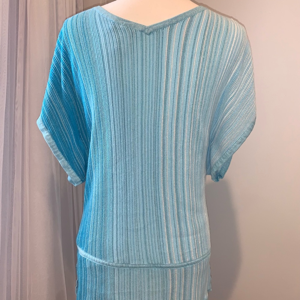 WHBM White House Black Market metallic knit top women’s shirt size medium 10 12 - Picture 10 of 15